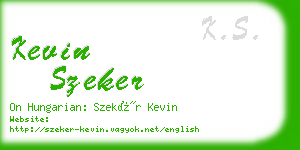 kevin szeker business card